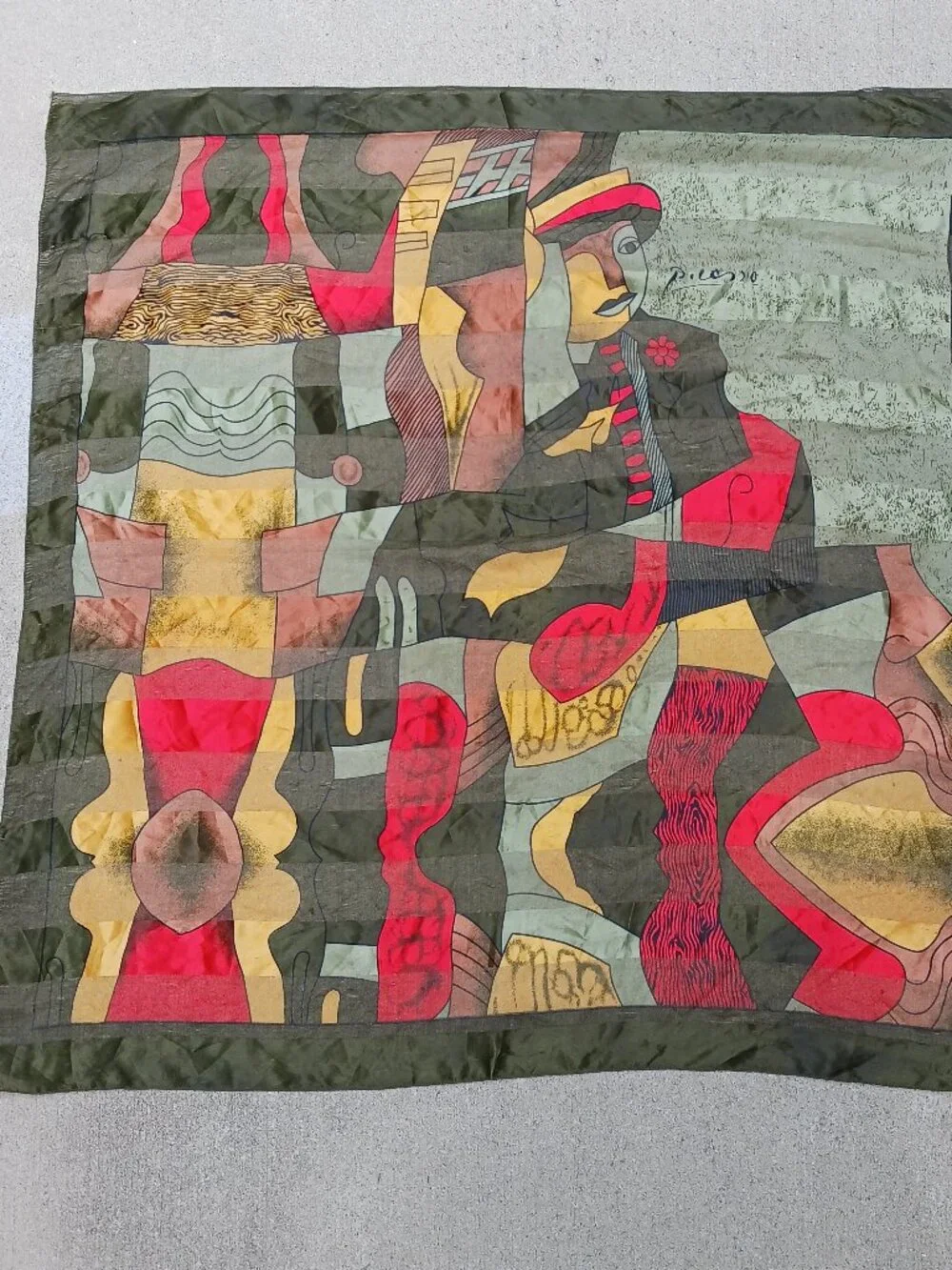 Silk Picaso scarf 38x38 large